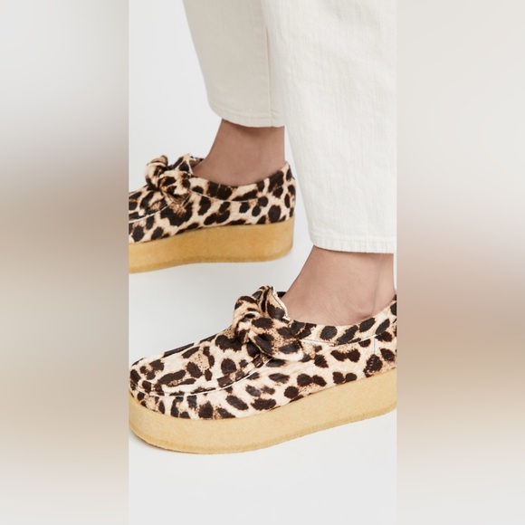 Loeffler Randall Tabitha Bracco knotted Chukka Animal Print Platform Shoes - Picture 4 of 16